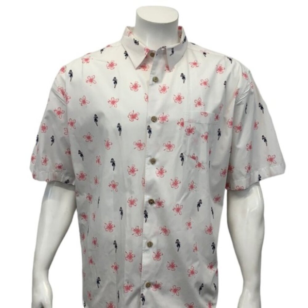 The Havanera Co Flowers Hula Girls Print Shirt XXL